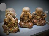 Trio de Budas M Marrom