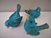 Trio de Pássaros Azuis