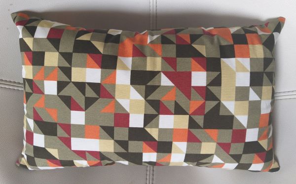 Capa para Almofada 30cm x 50cm Geométrico Laranja
