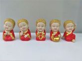 Quinteto de Budas Mini Vermelho